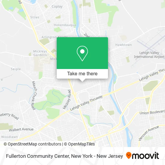 Fullerton Community Center map