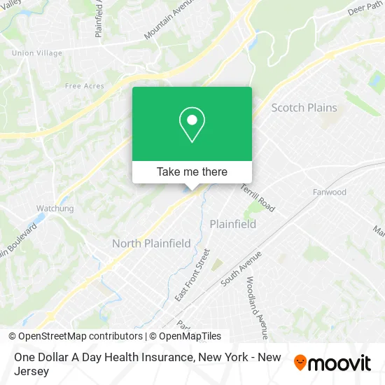 One Dollar A Day Health Insurance map