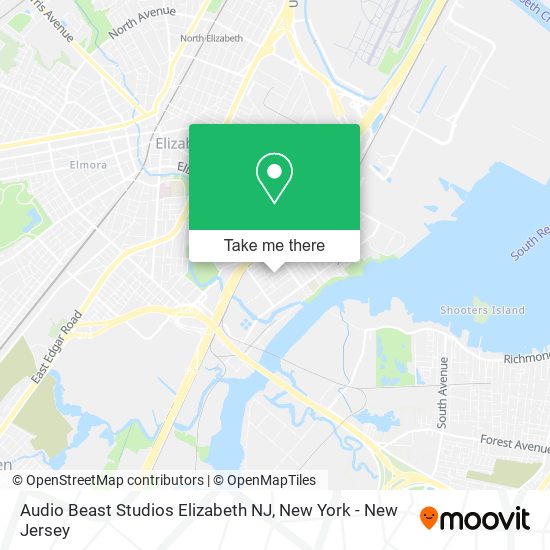 Audio Beast Studios Elizabeth NJ map