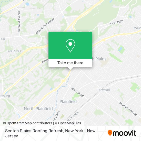 Scotch Plains Roofing Refresh map