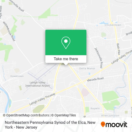 Mapa de Northeastern Pennsylvania Synod of the Elca