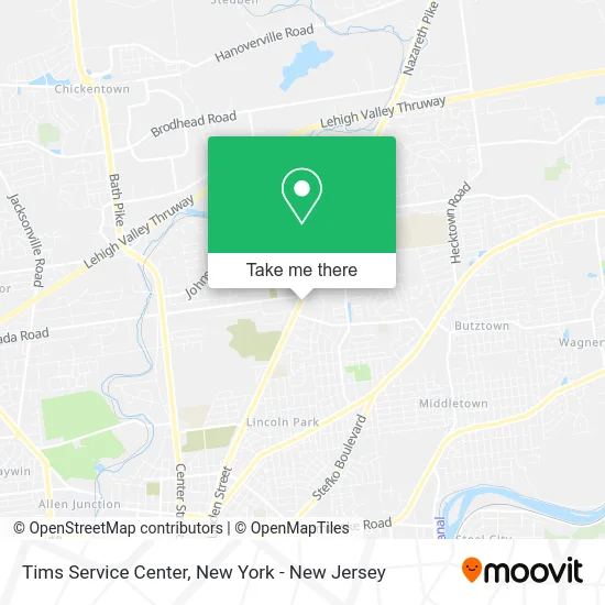 Tims Service Center map