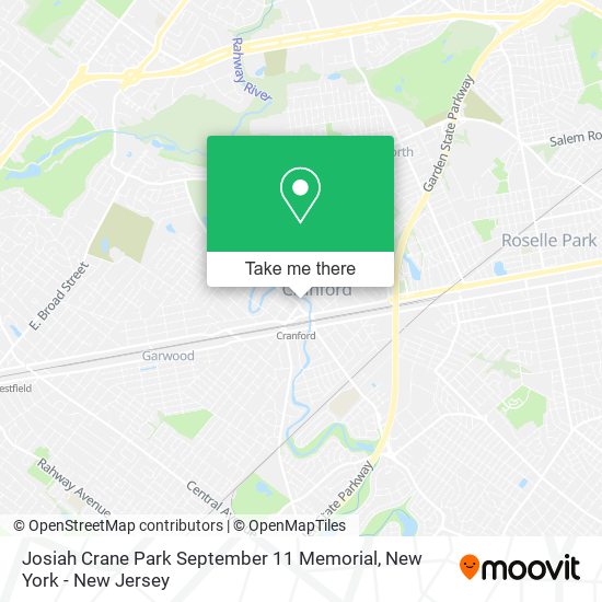 Josiah Crane Park September 11 Memorial map