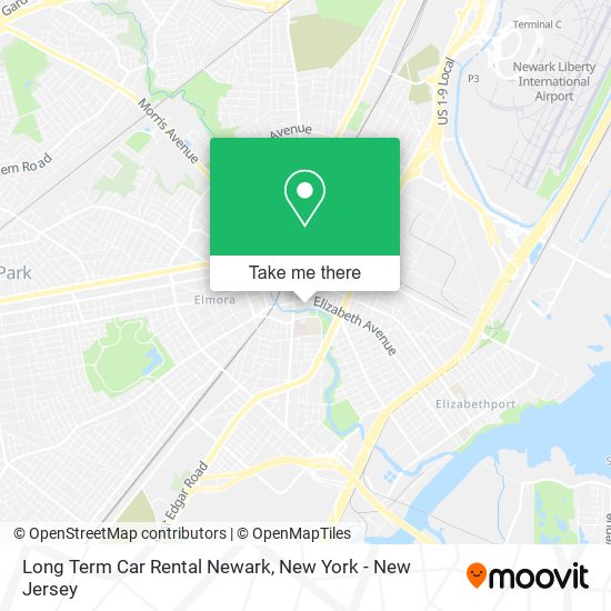 Long Term Car Rental Newark map