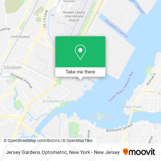 Jersey Gardens Optometric map