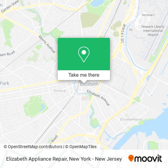 Mapa de Elizabeth Appliance Repair