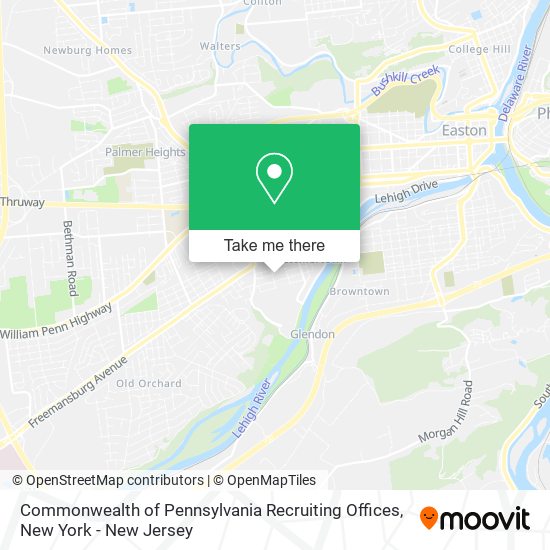 Mapa de Commonwealth of Pennsylvania Recruiting Offices