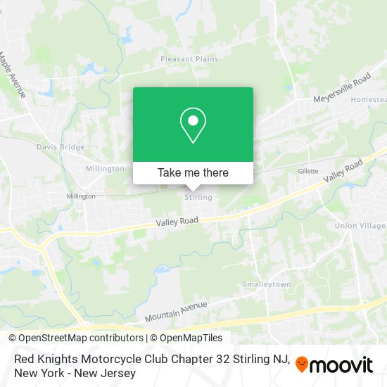 Red Knights Motorcycle Club Chapter 32 Stirling NJ map