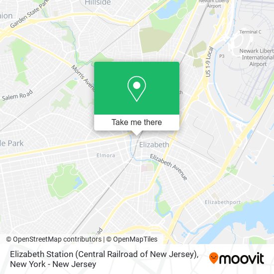 Mapa de Elizabeth Station (Central Railroad of New Jersey)