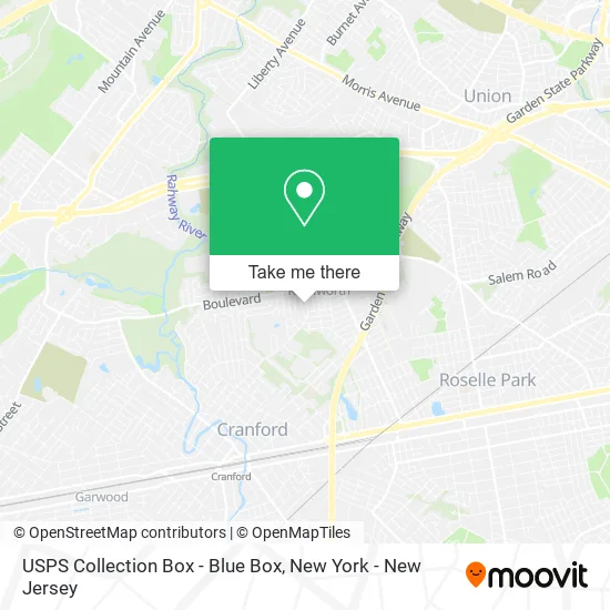 USPS Collection Box - Blue Box map