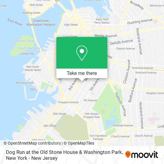 Mapa de Dog Run at the Old Stone House & Washington Park