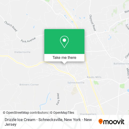 Drizzle Ice Cream - Schnecksville map