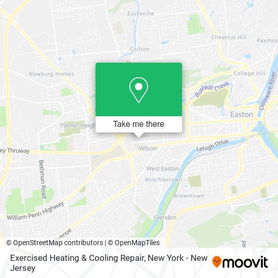 Exercised Heating & Cooling Repair map