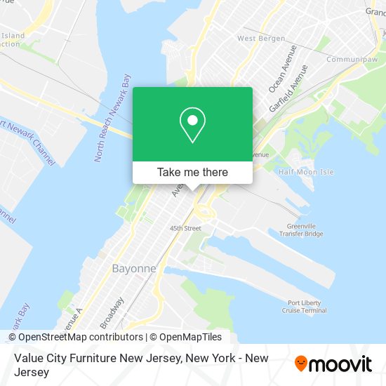 Mapa de Value City Furniture New Jersey