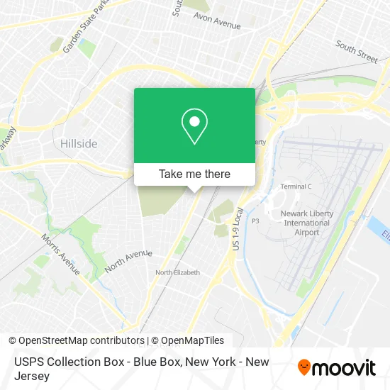 USPS Collection Box - Blue Box map