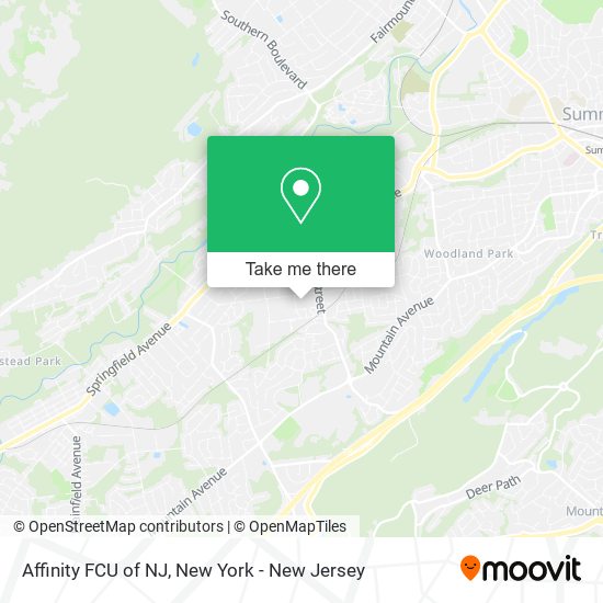 Affinity FCU of NJ map
