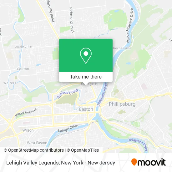 Lehigh Valley Legends map