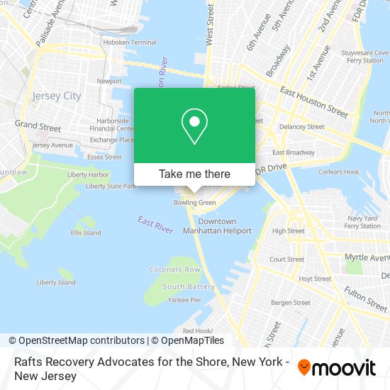 Rafts Recovery Advocates for the Shore map