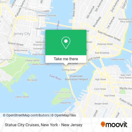 Statue City Cruises map