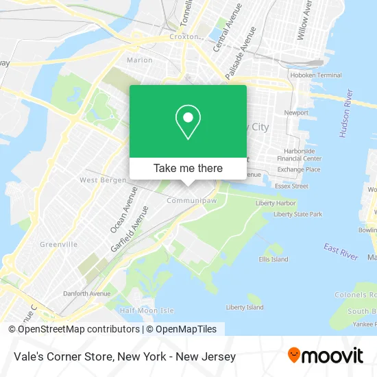 Vale's Corner Store map