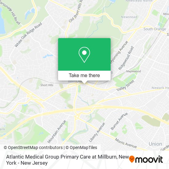Mapa de Atlantic Medical Group Primary Care at Millburn