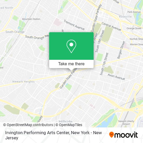 Mapa de Irvington Performing Arts Center