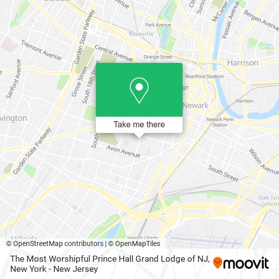 The Most Worshipful Prince Hall Grand Lodge of NJ map