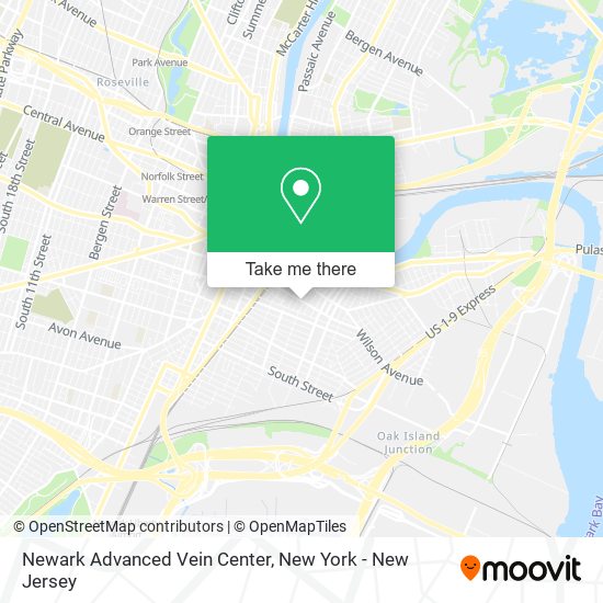 Mapa de Newark Advanced Vein Center