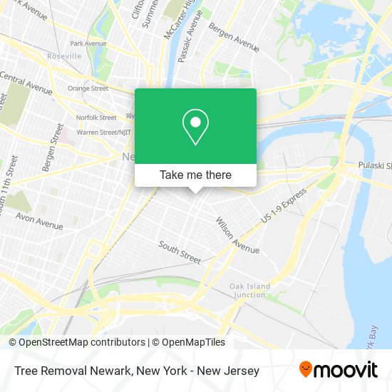 Mapa de Tree Removal Newark