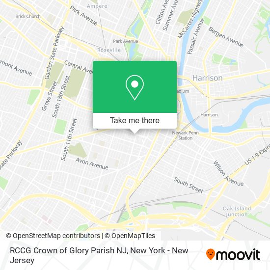 RCCG Crown of Glory Parish NJ map