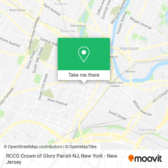 RCCG Crown of Glory Parish NJ map