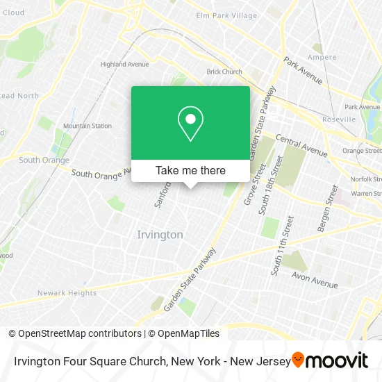 Irvington Four Square Church map