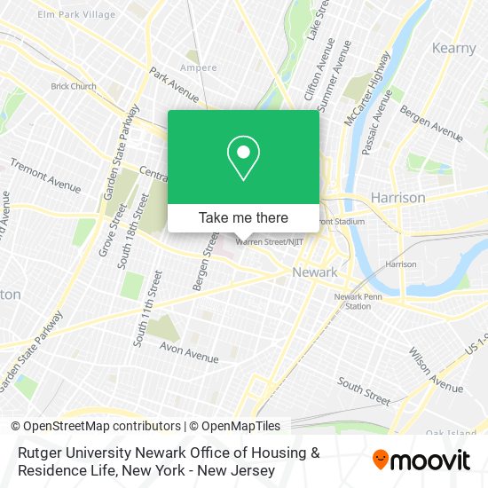 Mapa de Rutger University Newark Office of Housing & Residence Life