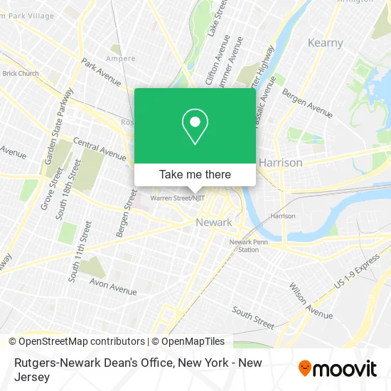 Rutgers-Newark Dean's Office map