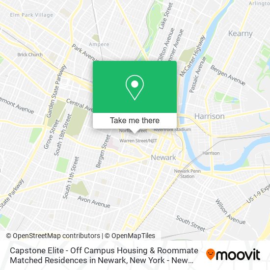 Capstone Elite - Off Campus Housing & Roommate Matched Residences in Newark map