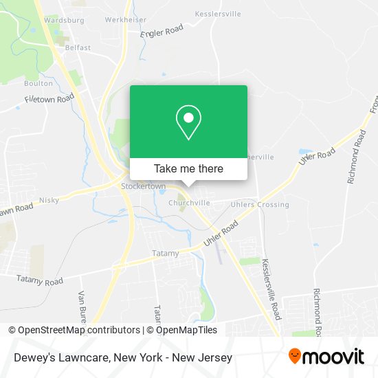 Dewey's Lawncare map