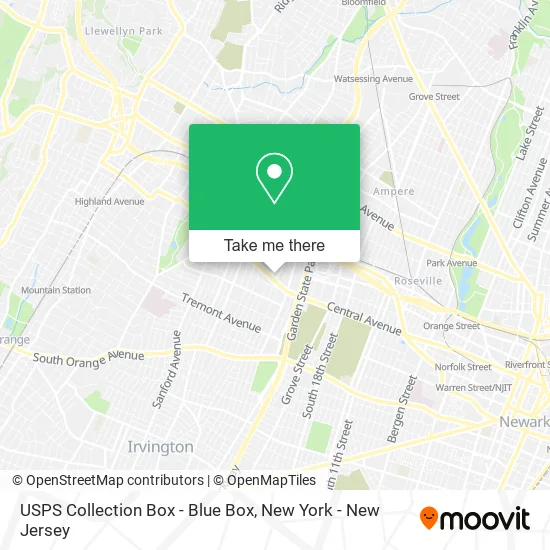 Mapa de USPS Collection Box - Blue Box