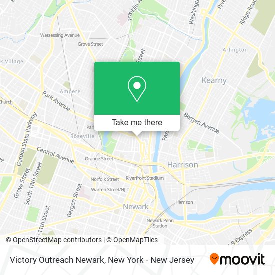Mapa de Victory Outreach Newark