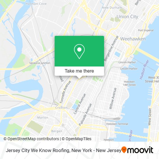 Mapa de Jersey City We Know Roofing