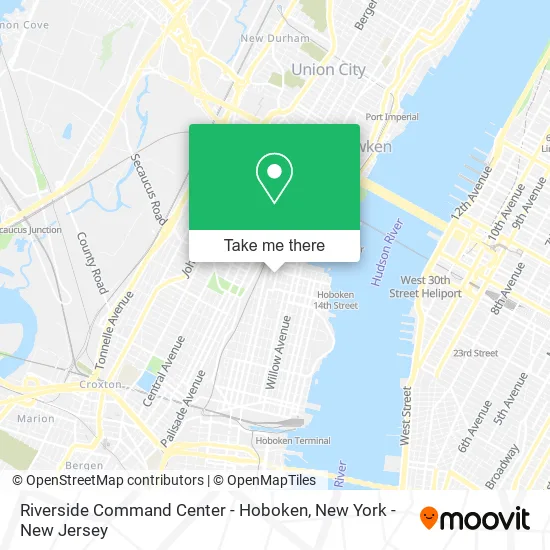 Riverside Command Center - Hoboken map