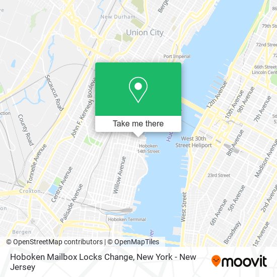 Mapa de Hoboken Mailbox Locks Change