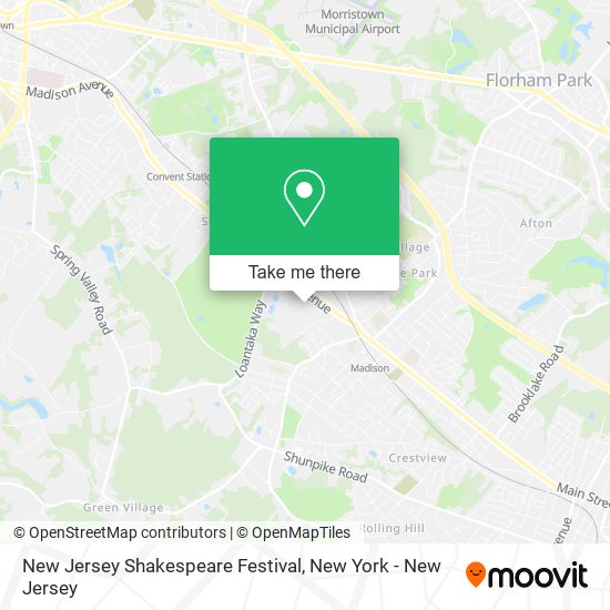 New Jersey Shakespeare Festival map