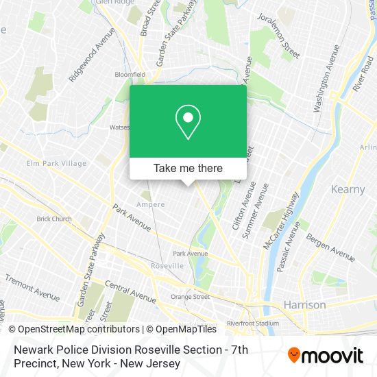 Mapa de Newark Police Division Roseville Section - 7th Precinct