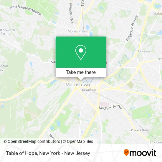 Table of Hope map