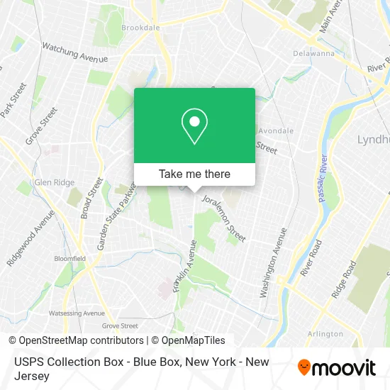 Mapa de USPS Collection Box - Blue Box