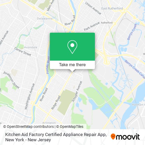 Mapa de Kitchen Aid Factory Certified Appliance Repair App