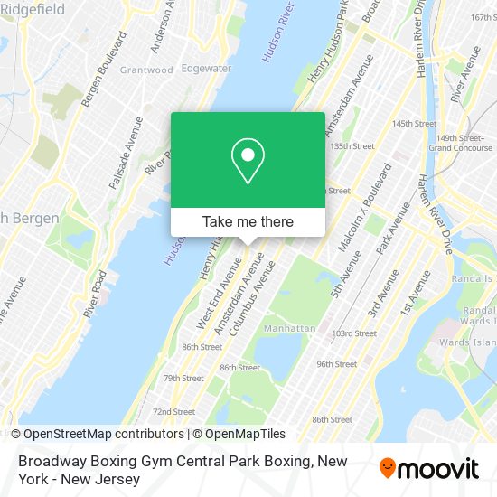Mapa de Broadway Boxing Gym Central Park Boxing