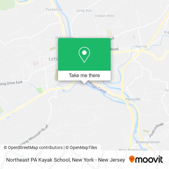 Northeast PA Kayak School map