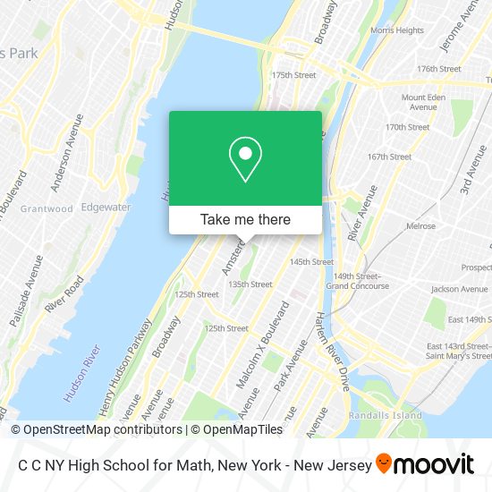 C C NY High School for Math map