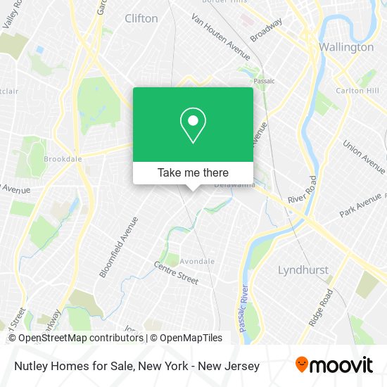 Mapa de Nutley Homes for Sale